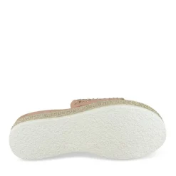 Mules Corde BEIGE Femme Motif Paillettes A Enfiler