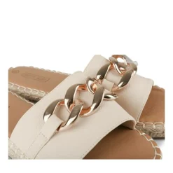Mules Corde BEIGE Femme Motif Chaîne A Enfiler