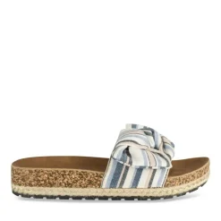 Mules Corde BLANC Femme Motif Rayures A Enfiler