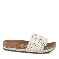 Mules Corde BLANC Femme Motif A Pois A Enfiler
