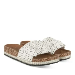 Mules Corde BLANC Femme Motif A Pois A Enfiler