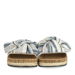 Mules Corde BLANC Femme Motif Rayures A Enfiler