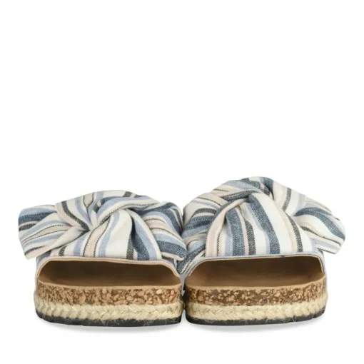 Mules Corde BLANC Femme Motif Rayures A Enfiler