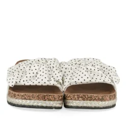 Mules Corde BLANC Femme Motif A Pois A Enfiler