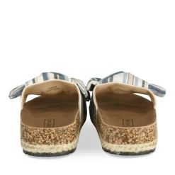 Mules Corde BLANC Femme Motif Rayures A Enfiler