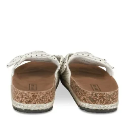 Mules Corde BLANC Femme Motif A Pois A Enfiler