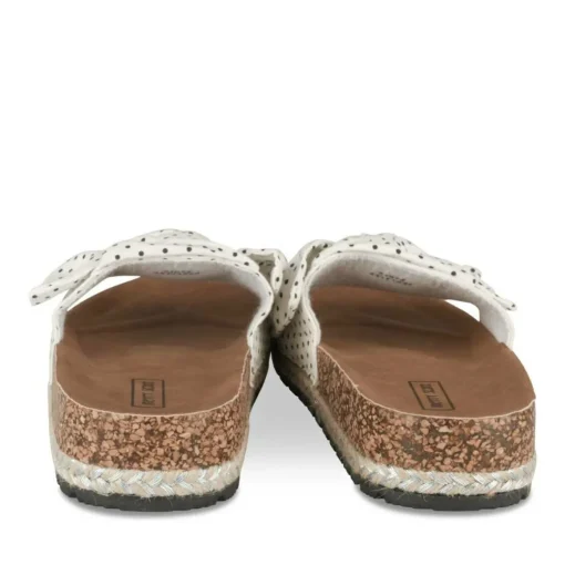 Mules Corde BLANC Femme Motif A Pois A Enfiler