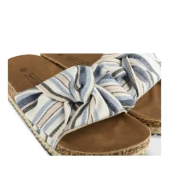 Mules Corde BLANC Femme Motif Rayures A Enfiler