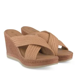 Mules Corde COGNAC Femme Motif Tressé A Enfiler