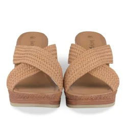 Mules Corde COGNAC Femme Motif Tressé A Enfiler