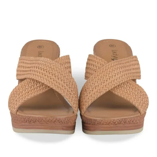 Mules Corde COGNAC Femme Motif Tressé A Enfiler