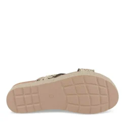 Mules Corde COGNAC Femme Motif Fleuri A Enfiler