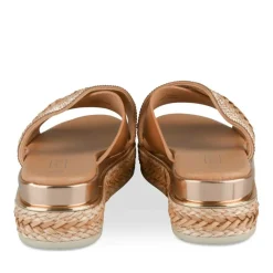 Mules Corde COGNAC Femme Motif Tressé A Enfiler