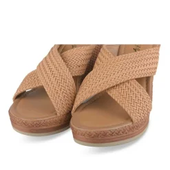 Mules Corde COGNAC Femme Motif Tressé A Enfiler