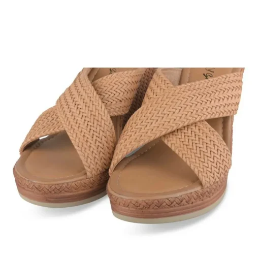 Mules Corde COGNAC Femme Motif Tressé A Enfiler