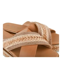 Mules Corde COGNAC Femme Motif Tressé A Enfiler