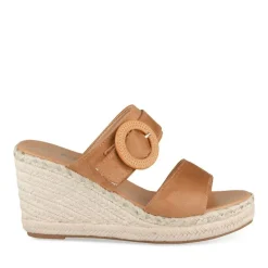 Mules Corde MARRON Femme Motif Uni A Enfiler