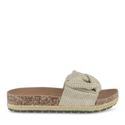 Mules Corde MARRON Femme Motif Uni A Enfiler