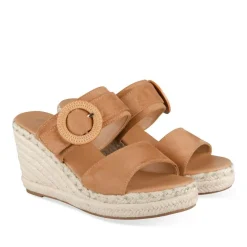 Mules Corde MARRON Femme Motif Uni A Enfiler