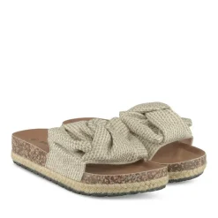 Mules Corde MARRON Femme Motif Uni A Enfiler