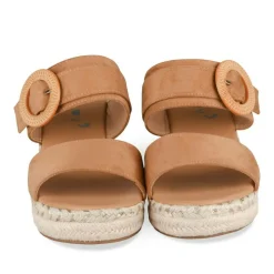 Mules Corde MARRON Femme Motif Uni A Enfiler