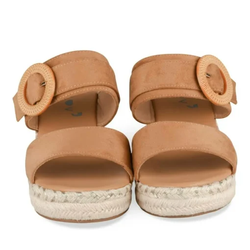 Mules Corde MARRON Femme Motif Uni A Enfiler