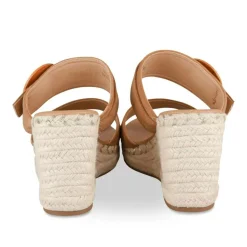 Mules Corde MARRON Femme Motif Uni A Enfiler