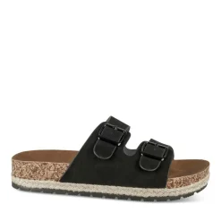 Mules Corde NOIR Femme Motif Uni A Enfiler
