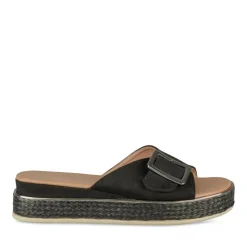 Mules Corde NOIR Femme Motif Uni A Enfiler