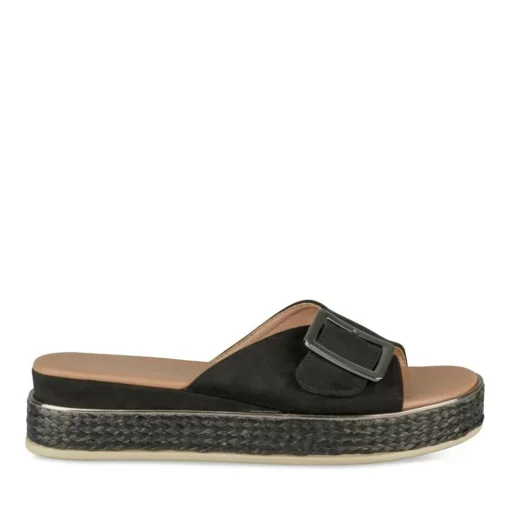 Mules Corde NOIR Femme Motif Uni A Enfiler