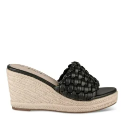 Mules Corde NOIR Femme Motif Tressé A Enfiler