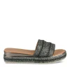 Mules Corde NOIR Femme Motif Tressé A Enfiler