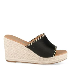 Mules Corde NOIR Femme Motif Uni A Enfiler