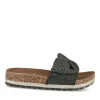 Mules Corde NOIR Femme Motif Rayures A Enfiler