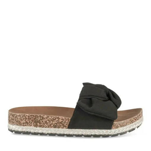 Mules Corde NOIR Femme Motif Uni A Enfiler