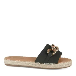 Mules Corde NOIR Femme Motif Uni A Enfiler