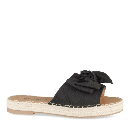 Mules Corde NOIR Femme Motif Uni A Enfiler