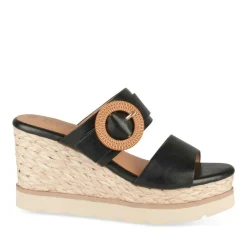 Mules Corde NOIR Femme Motif Uni A Enfiler