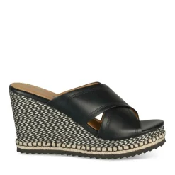 Mules Corde NOIR Femme Motif Uni A Enfiler