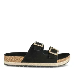 Mules Corde NOIR Femme Motif Uni A Enfiler