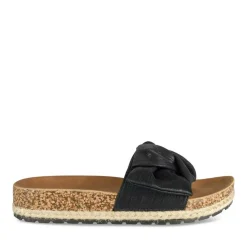 Mules Corde NOIR Femme Motif Uni A Enfiler