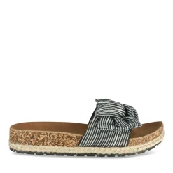 Mules Corde NOIR Femme Motif Rayures A Enfiler