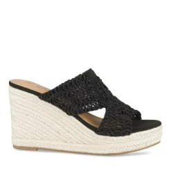 Mules Corde NOIR Femme Motif Tressé A Enfiler