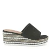 Mules Corde NOIR Femme Motif Tressé A Enfiler