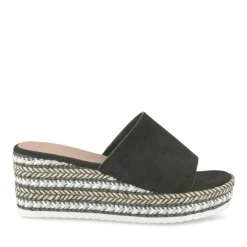 Mules Corde NOIR Femme Motif Tressé A Enfiler