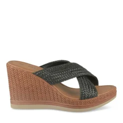 Mules Corde NOIR Femme Motif Tressé A Enfiler