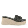 Mules Corde NOIR Femme Motif Tressé A Enfiler