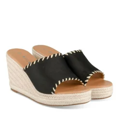 Mules Corde NOIR Femme Motif Uni A Enfiler