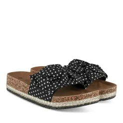 Mules Corde NOIR Femme Motif A Pois A Enfiler