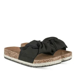Mules Corde NOIR Femme Motif Uni A Enfiler